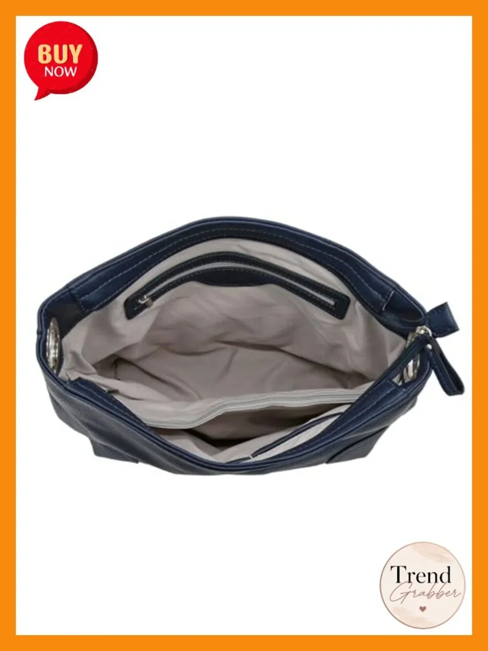 Faux Leather Hobo Shoulder Bag Zipper Closure Detachable Strap Multiple Pockets